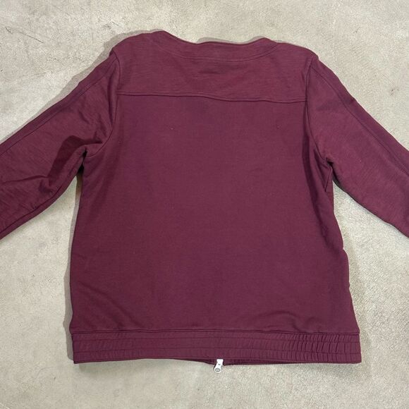Neon Buddha Gray Full Zip Sweatshirt Jacket Activewear Womens Small Burgundy - Picture 5 of 7